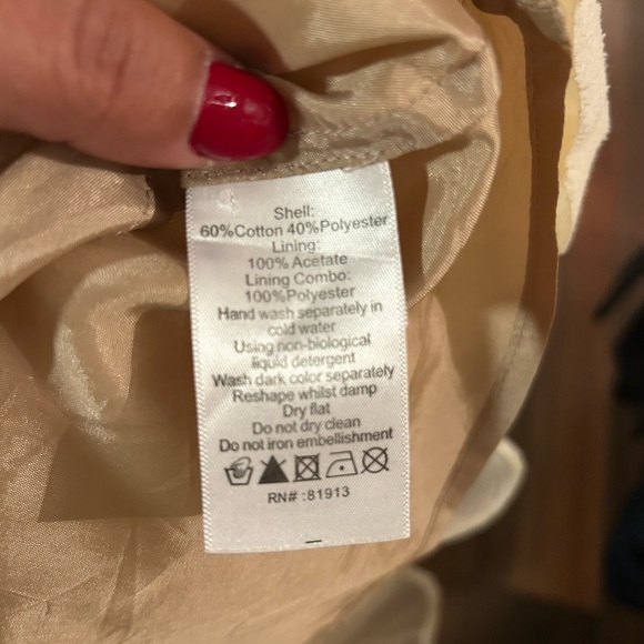 Delicate Tracy Reese Cream Backless Lace Dress, Cotton, Cute Back Open Design - Picture 7 of 10